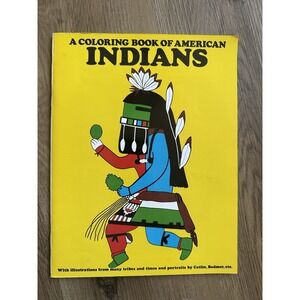Vintage 1997 Bellerophon Books Coloring Book of American Indians - UNUSED